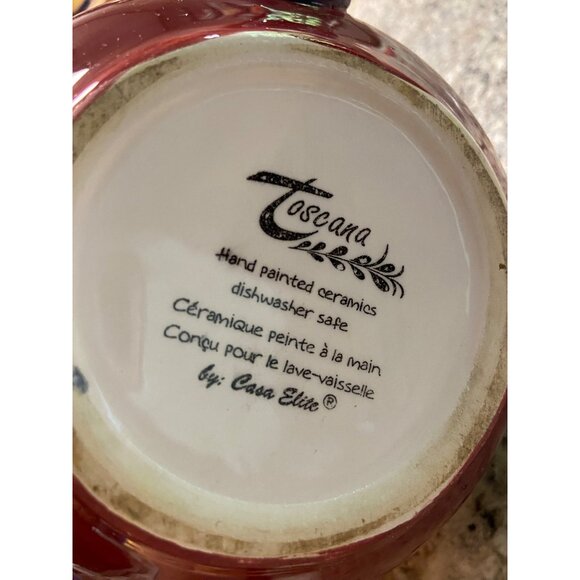 Toscana Casa Elite Hand Painted Teapot Floral Tuscan Style Ceramic Vintage - Picture 10 of 12